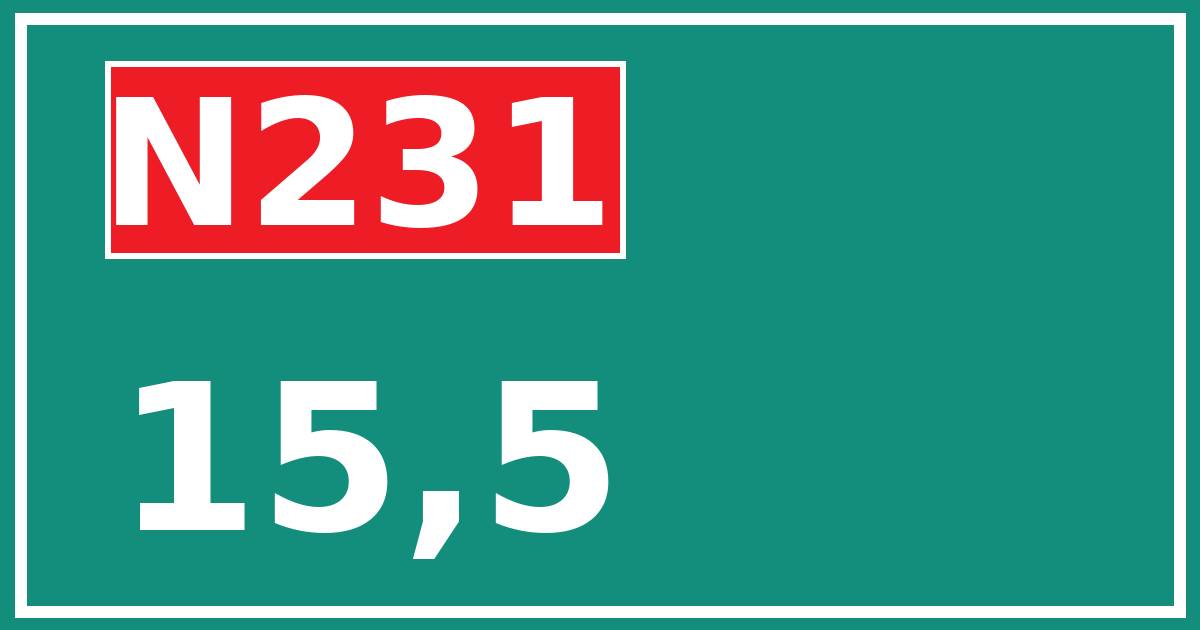 Hectometerbord N231 15,5
