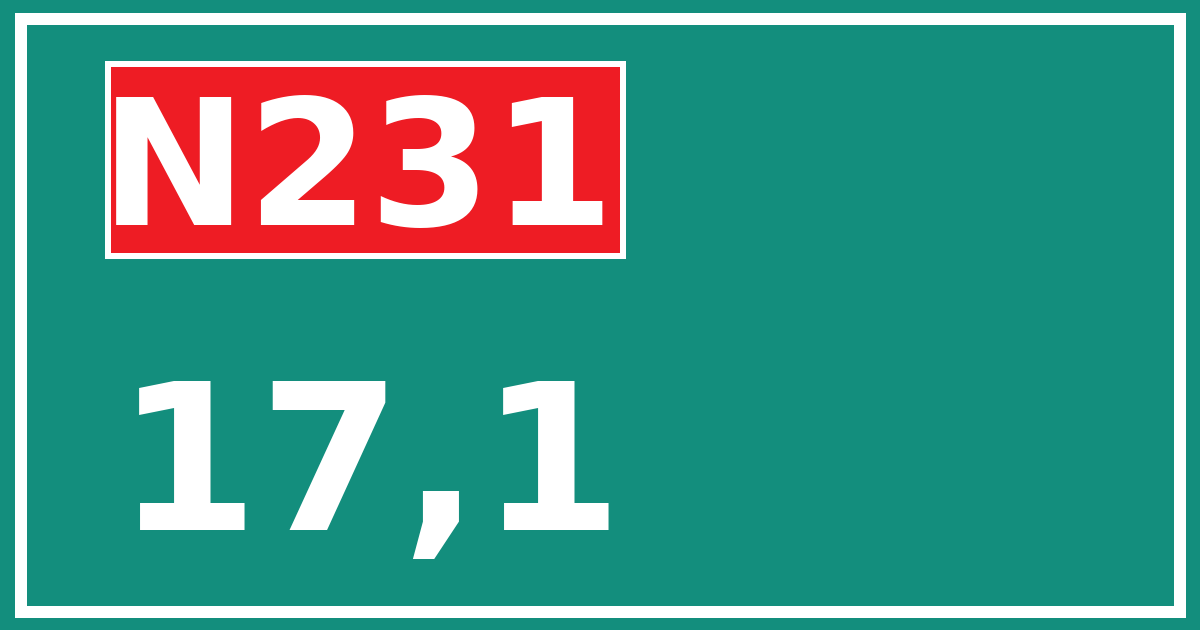 Hectometerbord N231 17,1