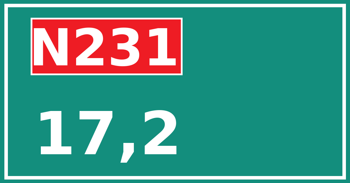 Hectometerbord N231 17,2