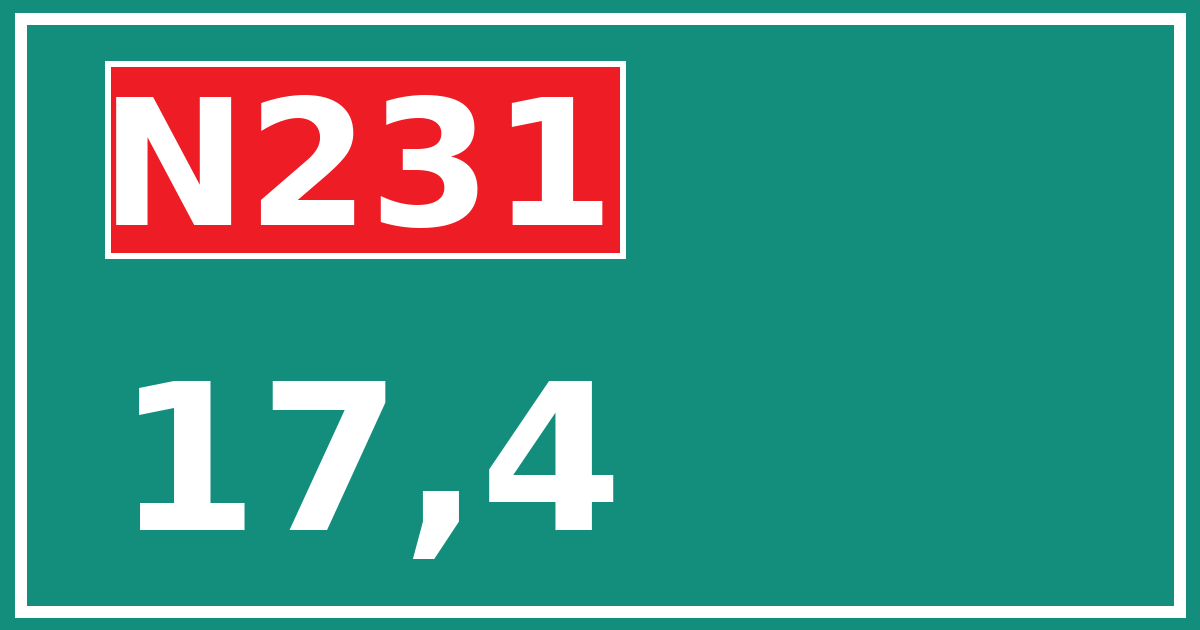 Hectometerbord N231 17,4