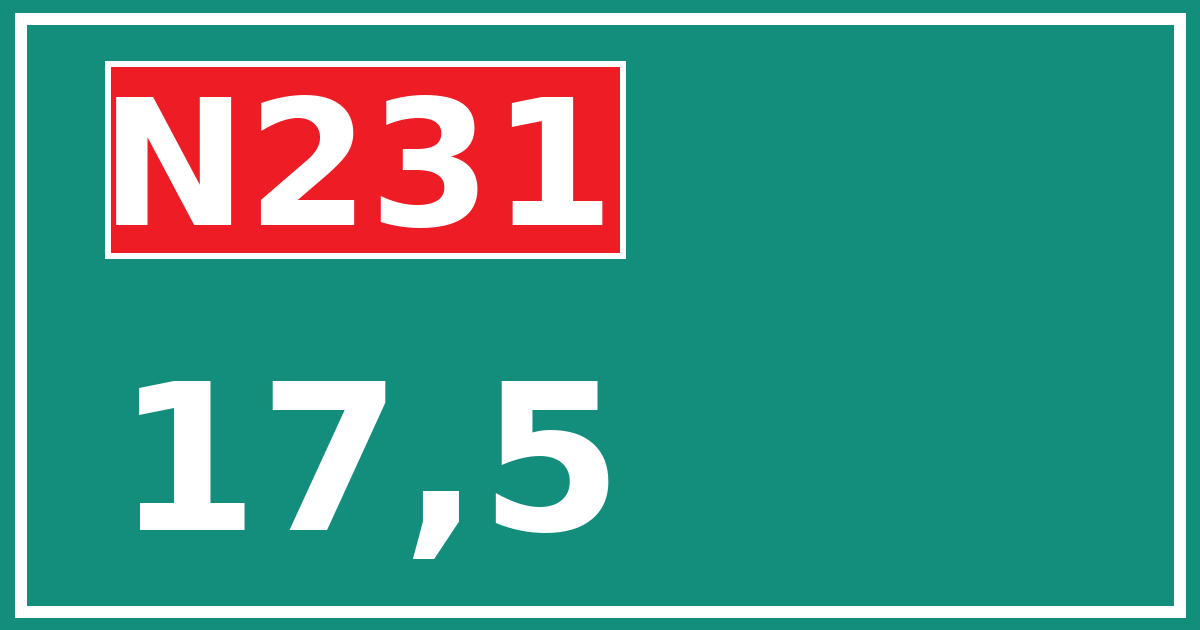 Hectometerbord N231 17,5