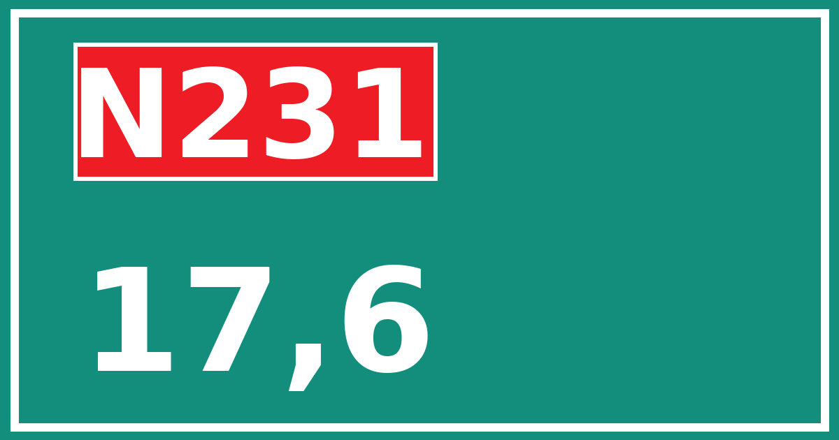 Hectometerbord N231 17,6