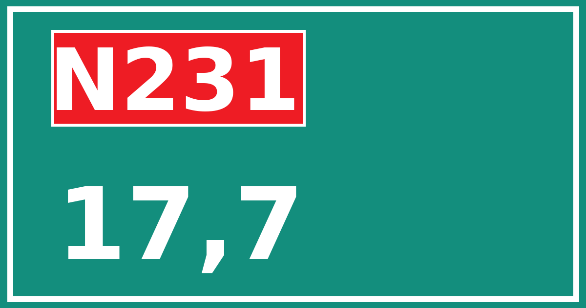 Hectometerbord N231 17,7