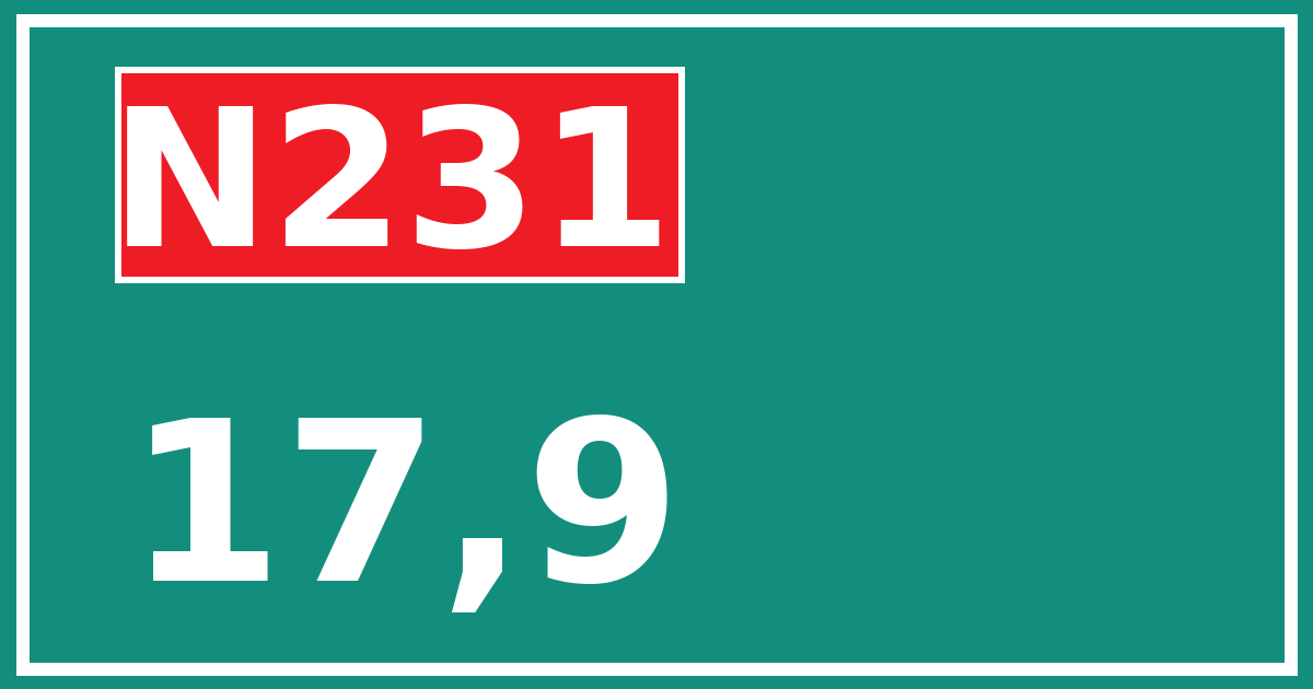 Hectometerbord N231 17,9