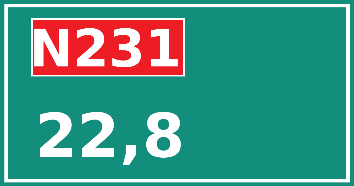 Hectometerbord N231 22,8