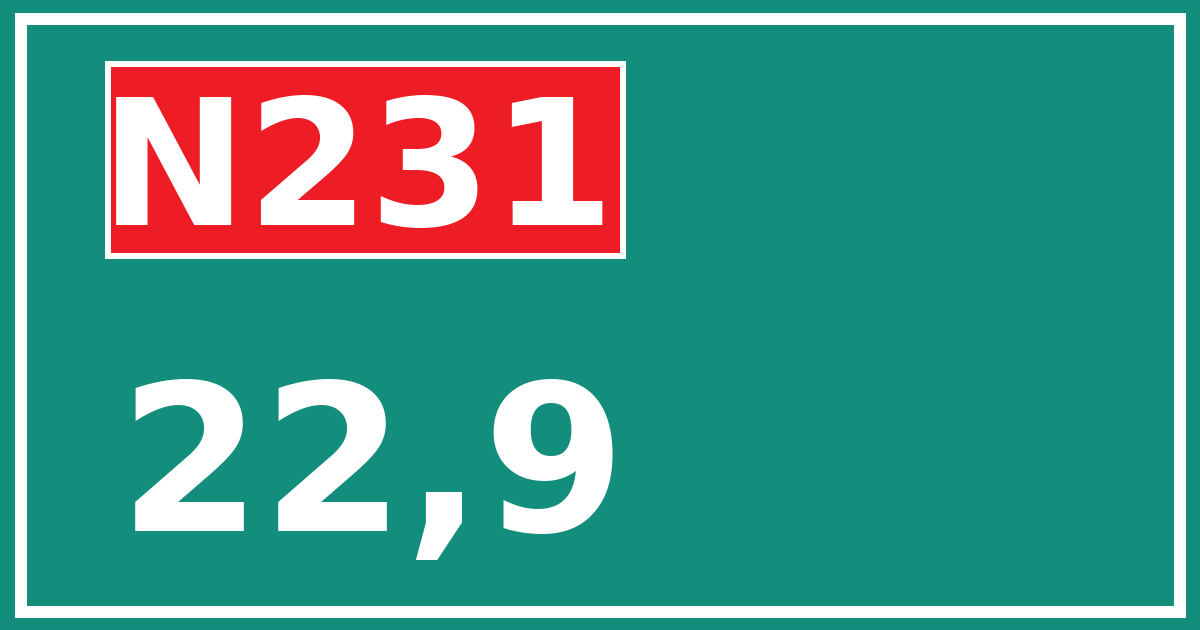 Hectometerbord N231 22,9