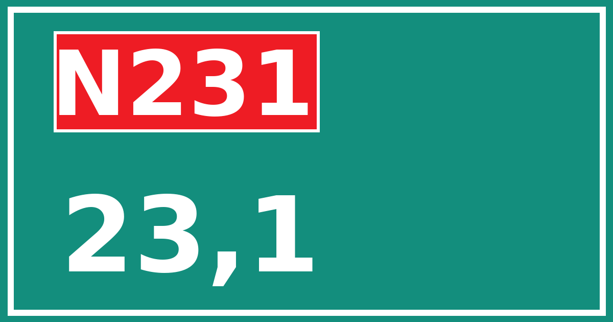 Hectometerbord N231 23,1