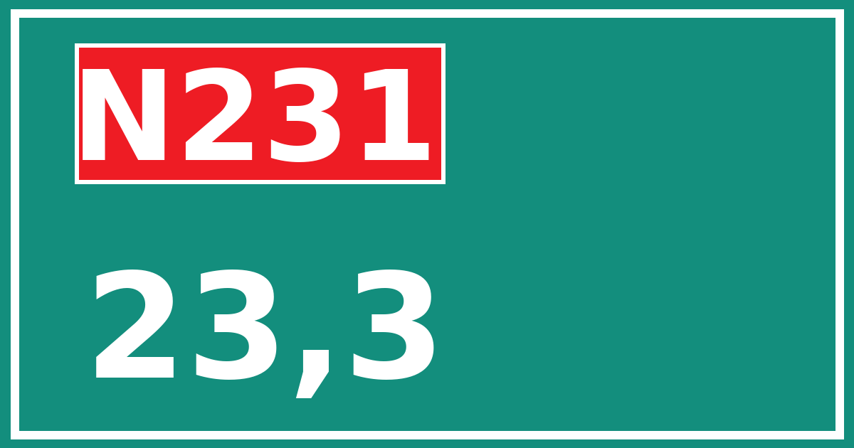 Hectometerbord N231 23,3
