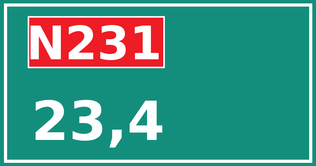 Hectometerbord N231 23,4