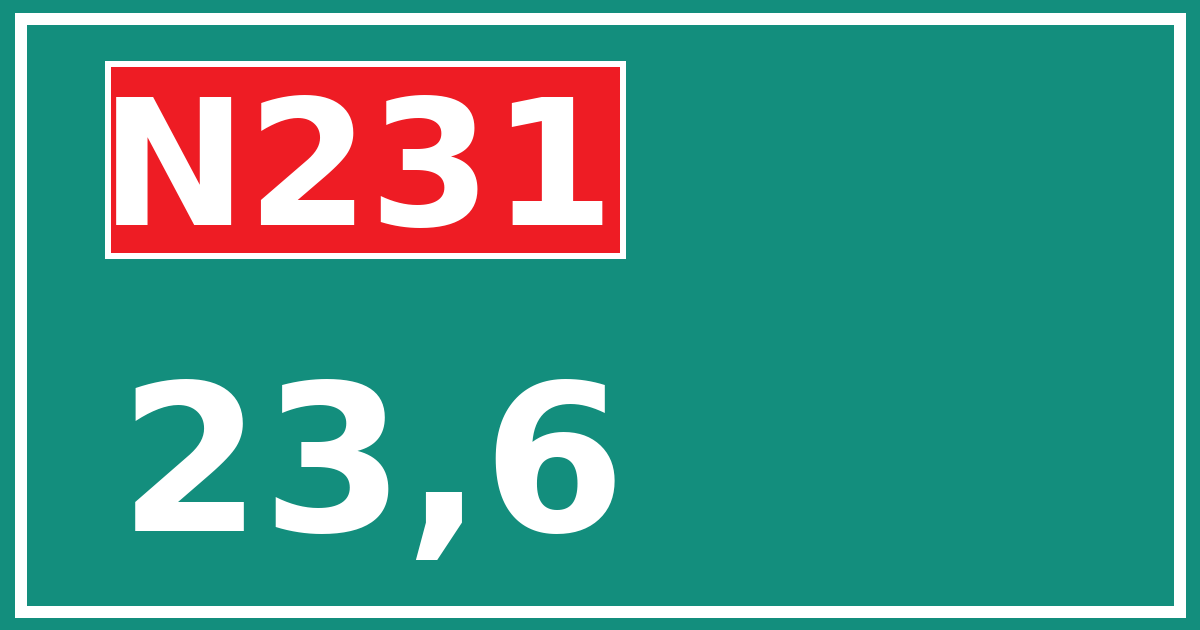Hectometerbord N231 23,6