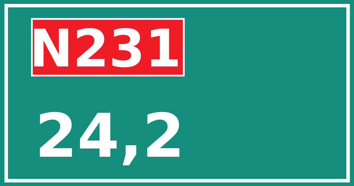 Hectometerbord N231 24,2