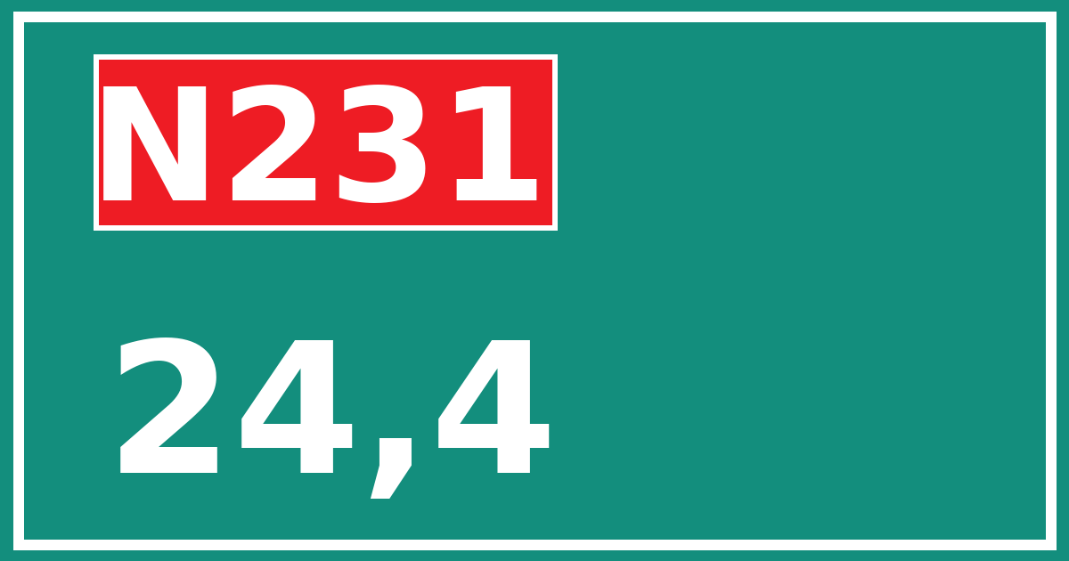 Hectometerbord N231 24,4