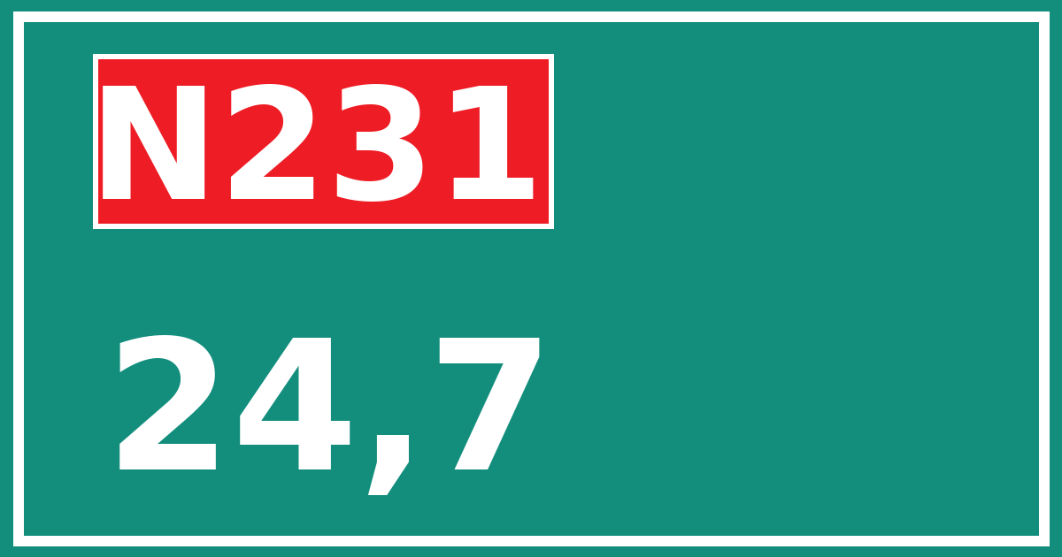 Hectometerbord N231 24,7