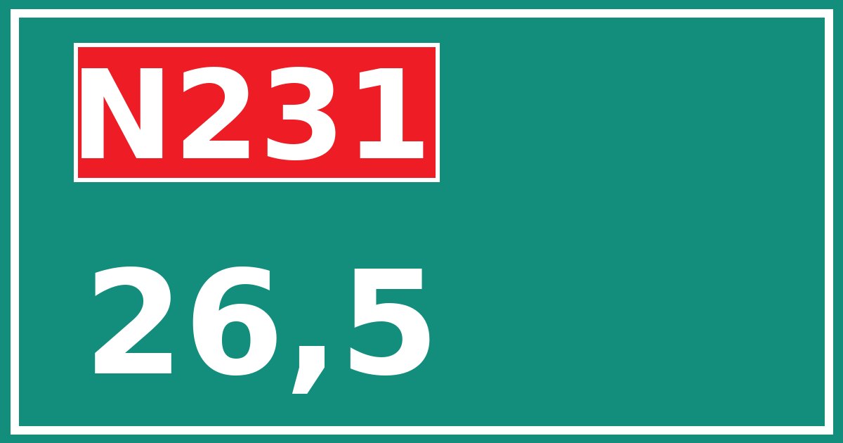 Hectometerbord N231 26,5
