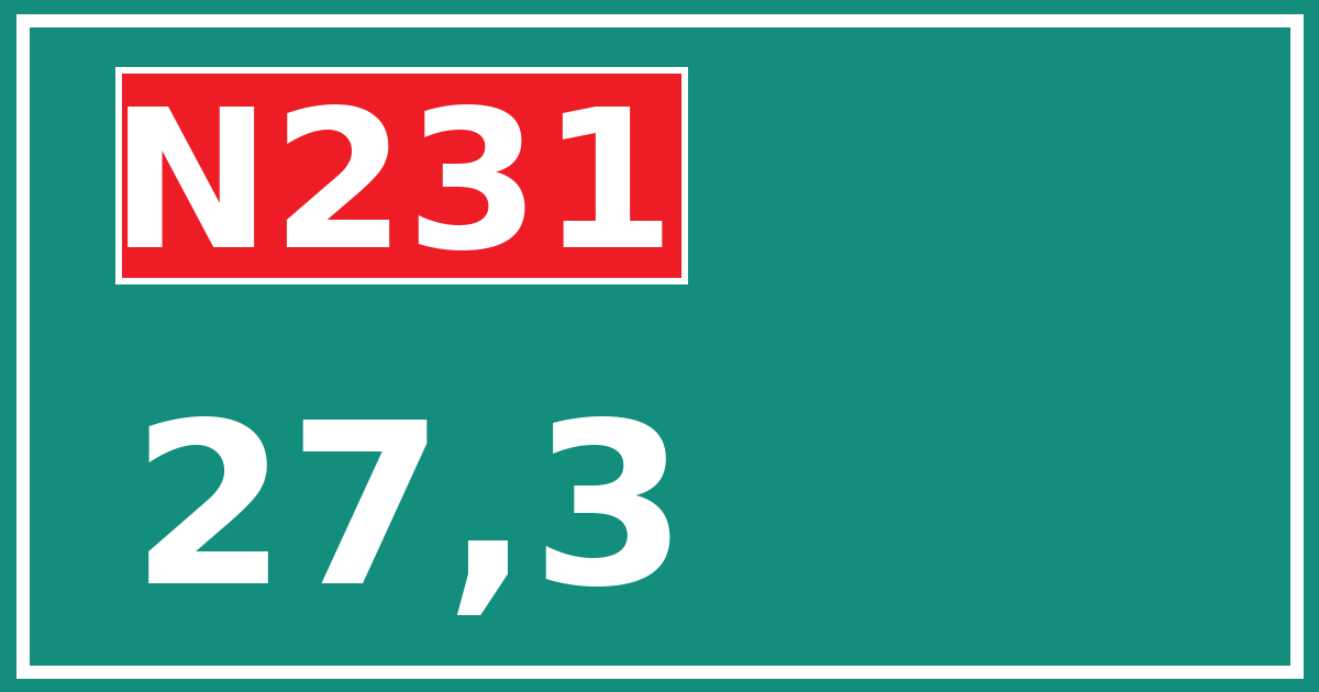 Hectometerbord N231 27,3