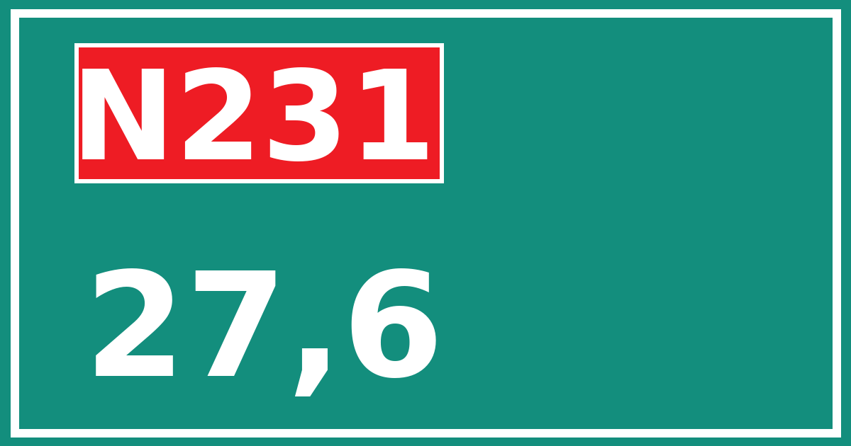 Hectometerbord N231 27,6