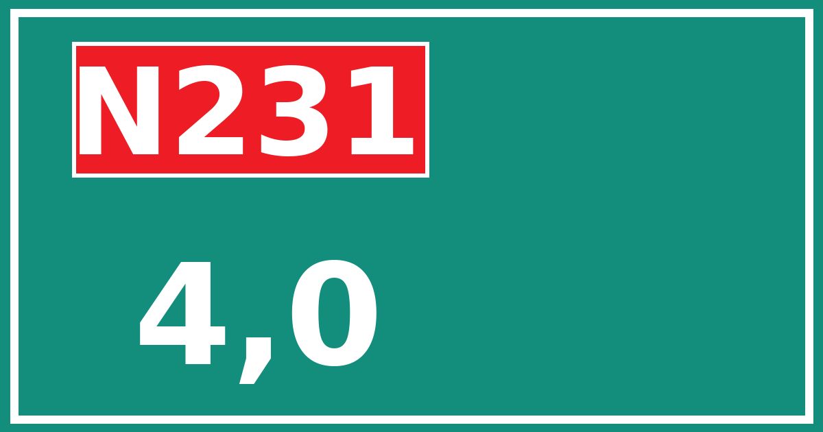 Hectometerbord N231 4,0