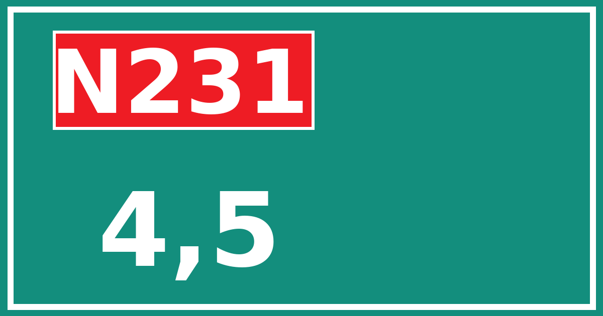 Hectometerbord N231 4,5