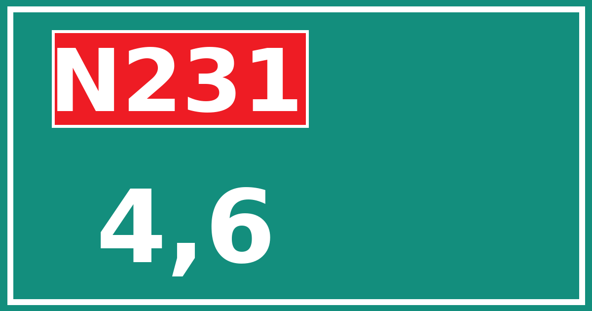 Hectometerbord N231 4,6