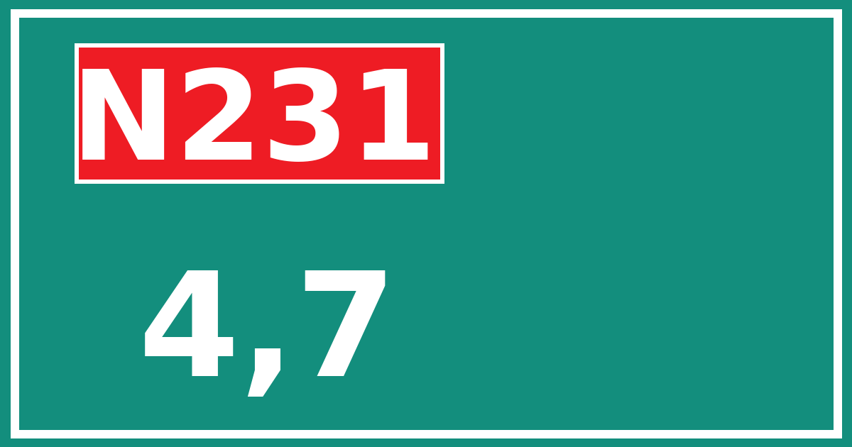 Hectometerbord N231 4,7