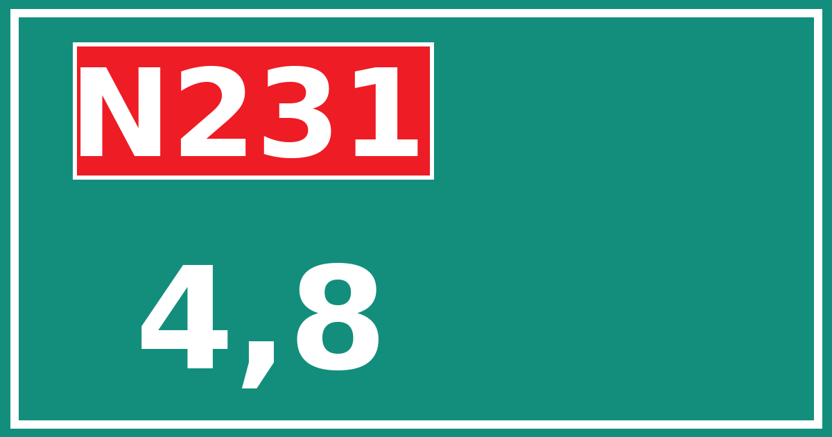 Hectometerbord N231 4,8