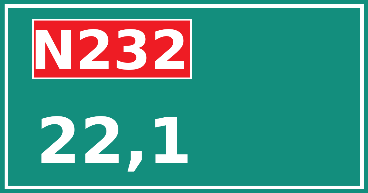 Hectometerbord N232 22,1