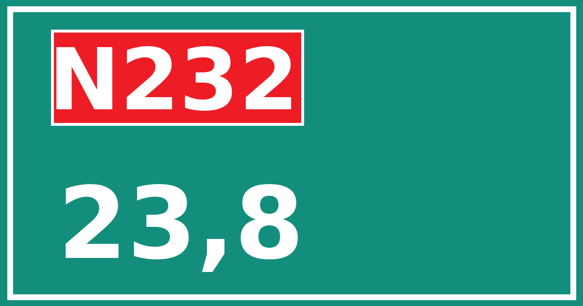 Hectometerbord N232 23,8