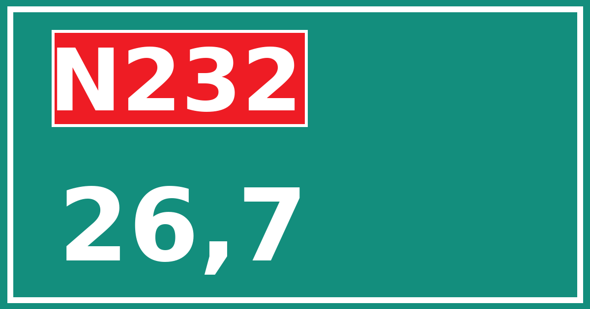 Hectometerbord N232 26,7