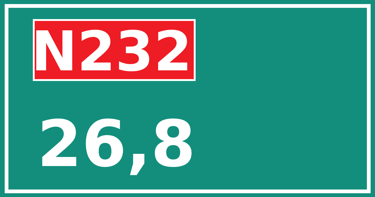 Hectometerbord N232 26,8