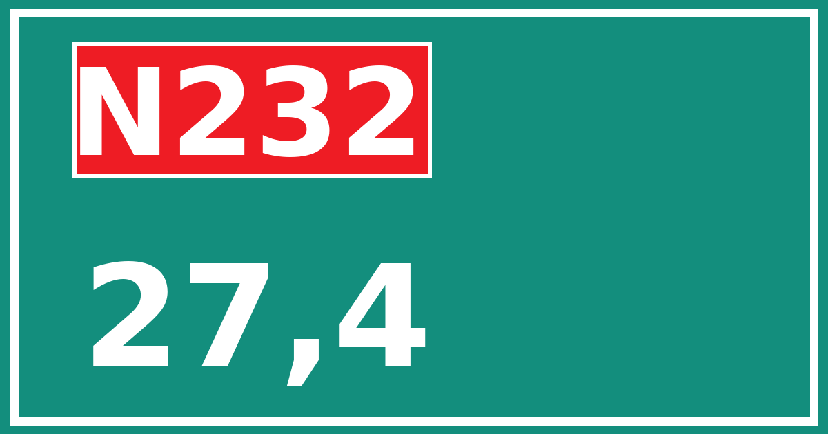 Hectometerbord N232 27,4