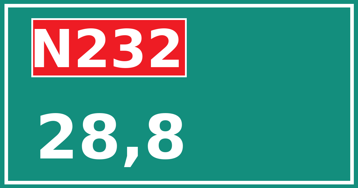 Hectometerbord N232 28,8