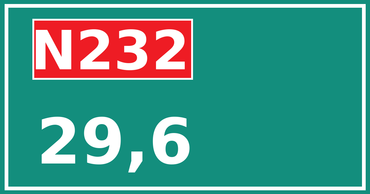 Hectometerbord N232 29,6