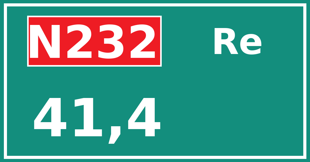 Hectometerbord N232 41,4 zijde Re