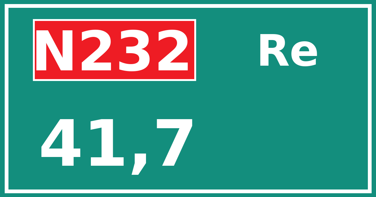 Hectometerbord N232 41,7 zijde Re