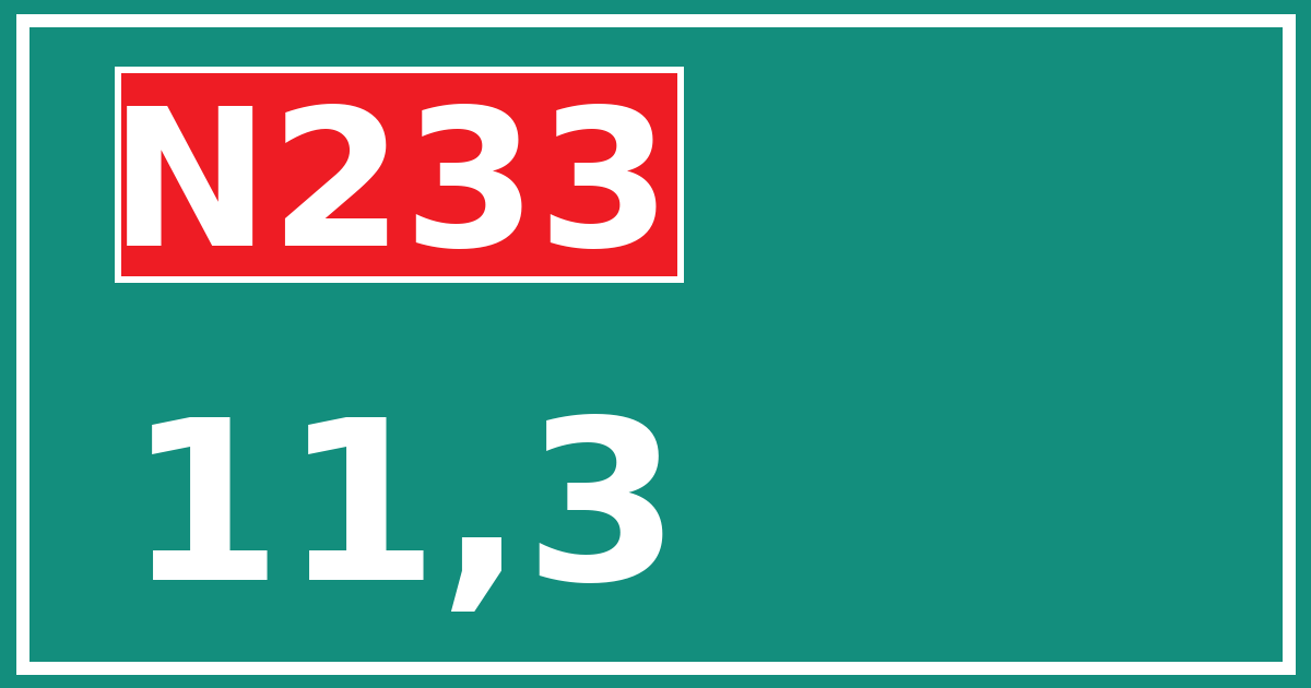 Hectometerbord N233 11,3
