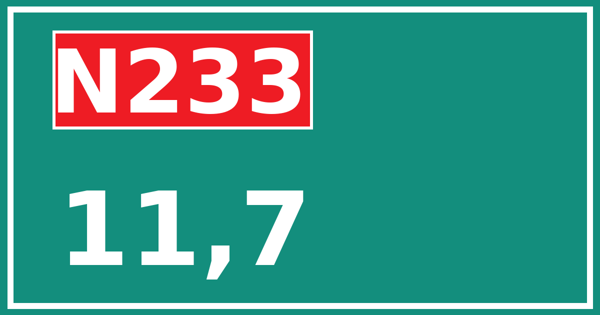 Hectometerbord N233 11,7