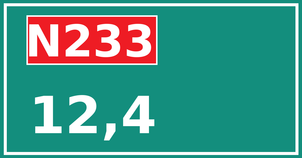 Hectometerbord N233 12,4