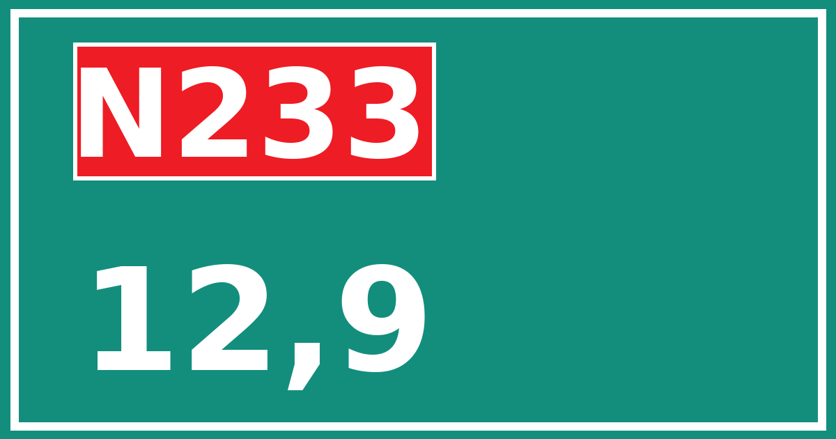 Hectometerbord N233 12,9