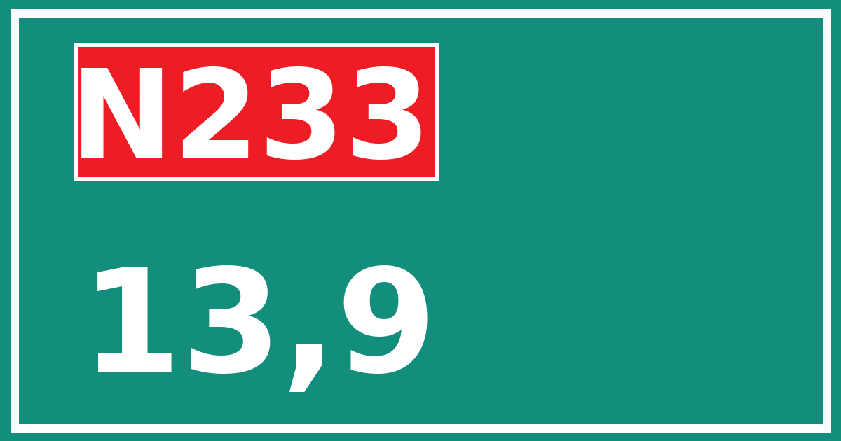 Hectometerbord N233 13,9