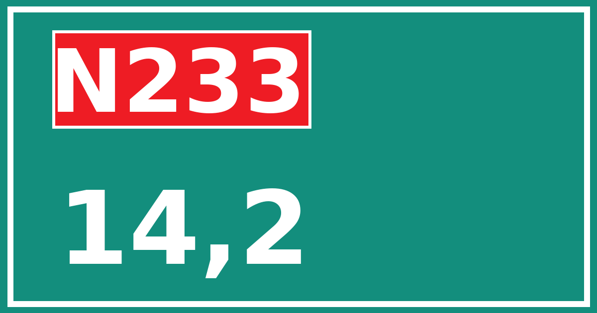 Hectometerbord N233 14,2
