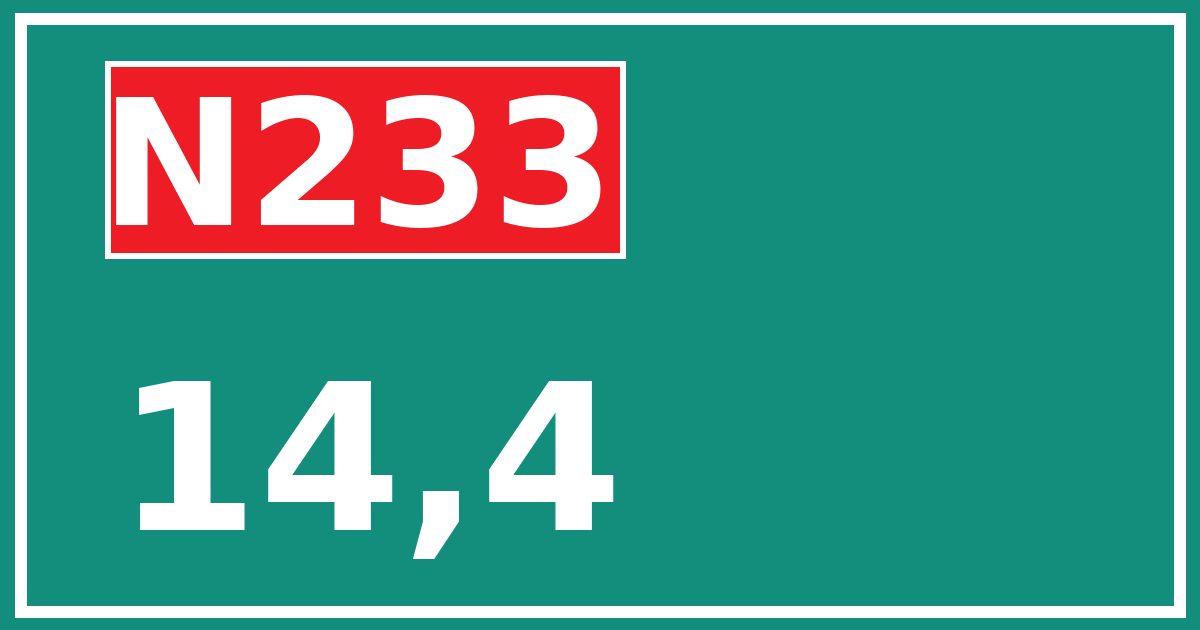 Hectometerbord N233 14,4