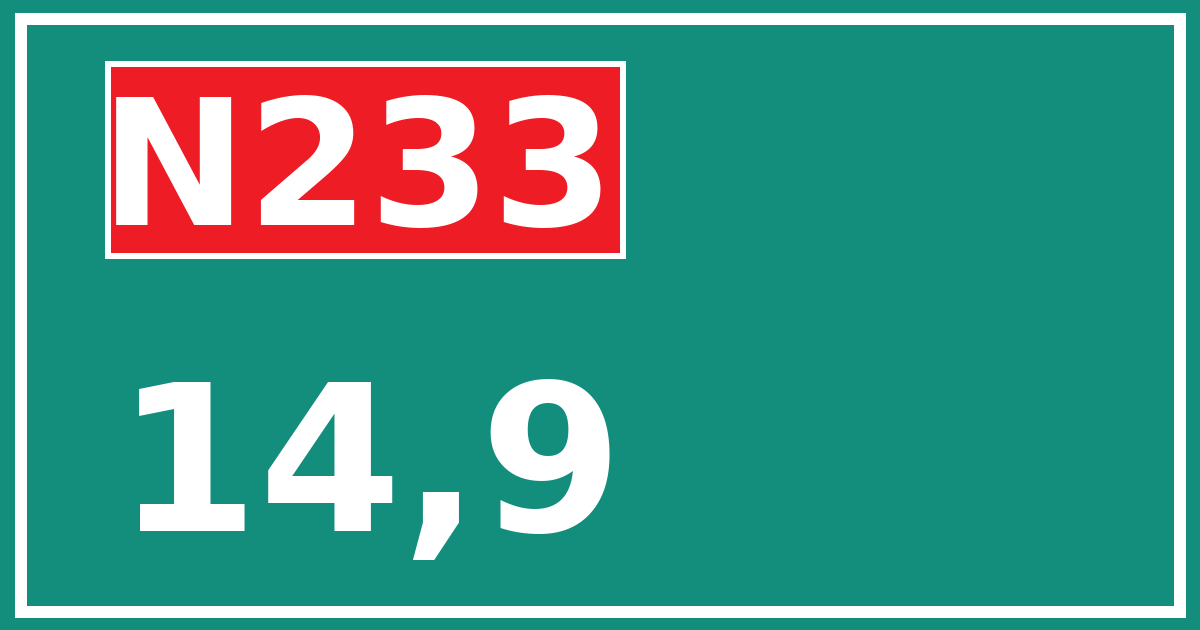 Hectometerbord N233 14,9