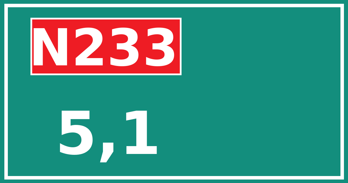 Hectometerbord N233 5,1