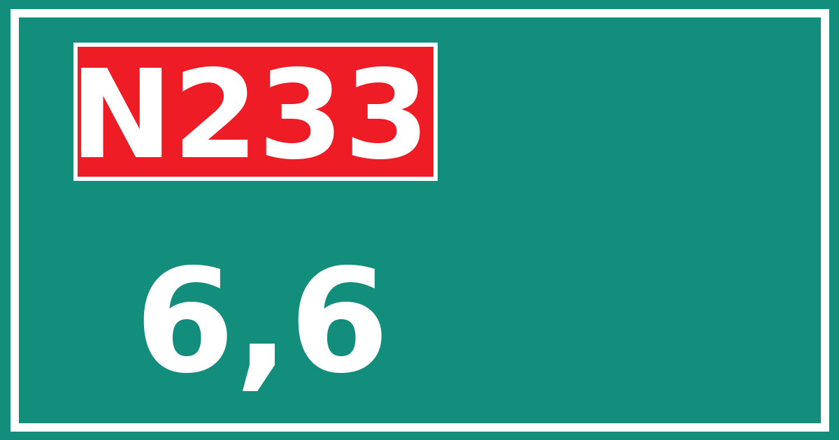 Hectometerbord N233 6,6