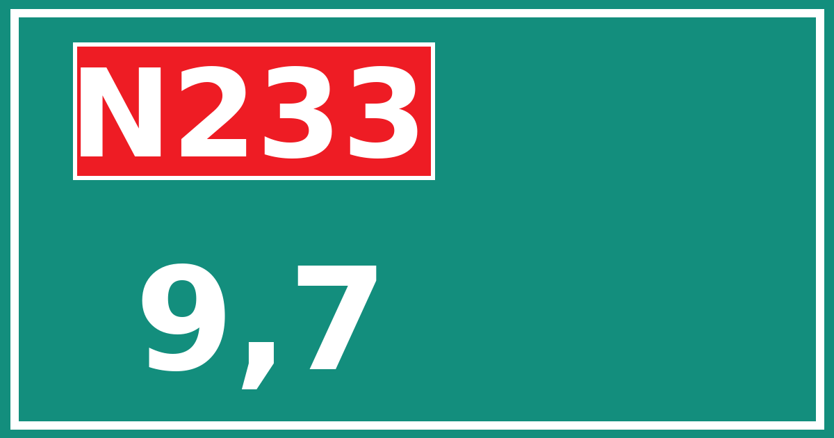 Hectometerbord N233 9,7