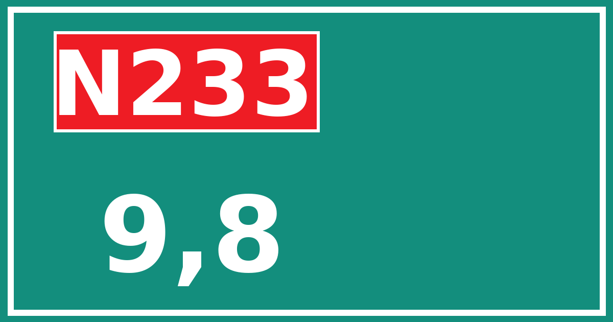 Hectometerbord N233 9,8
