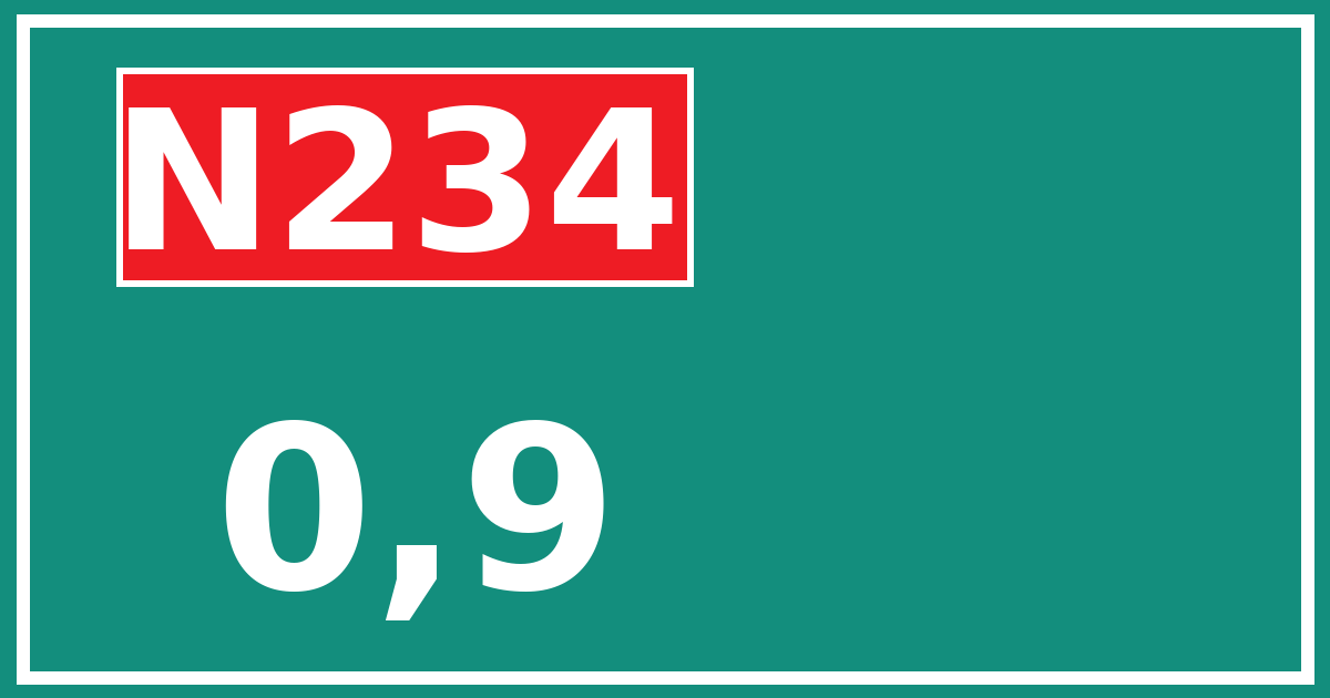 Hectometerbord N234 0,9