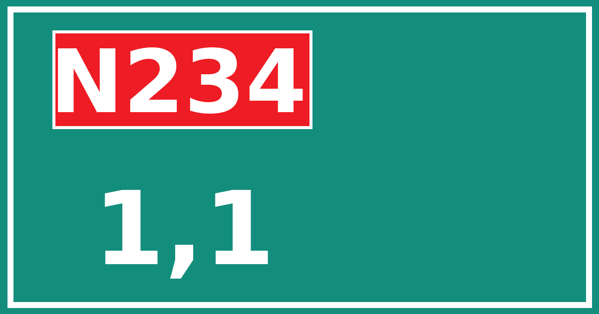 Hectometerbord N234 1,1
