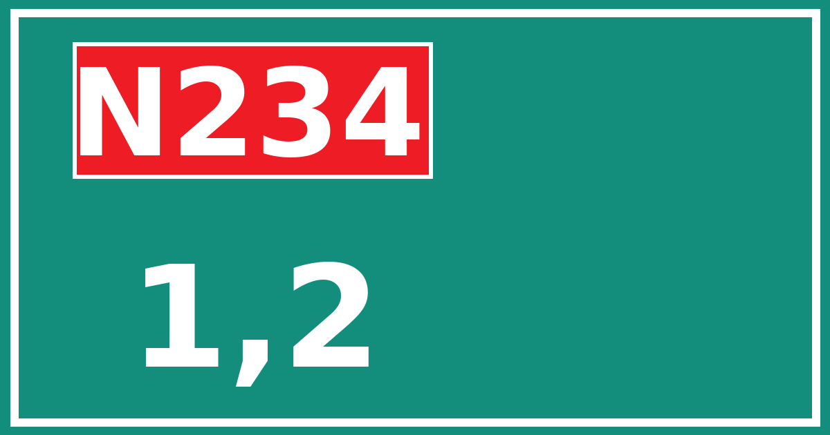 Hectometerbord N234 1,2