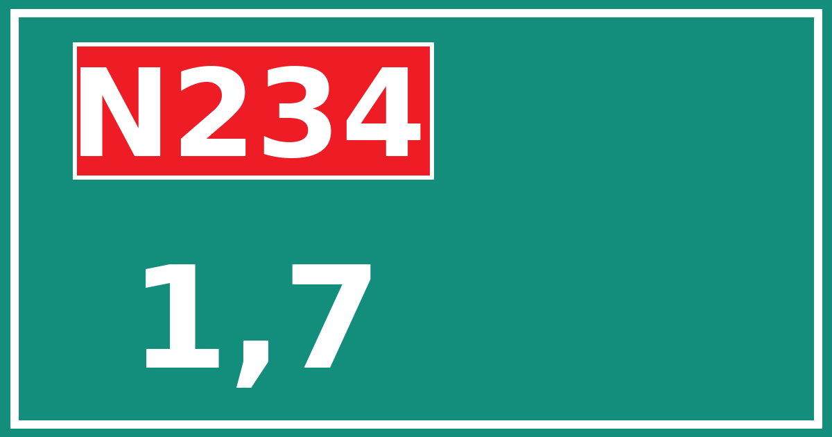 Hectometerbord N234 1,7